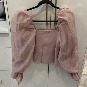 Zara Puff Sleeve Blouse in Dusty Pink